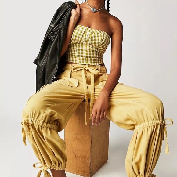 Free People Leilani Gingham Tube Top - Picture 1 of 2